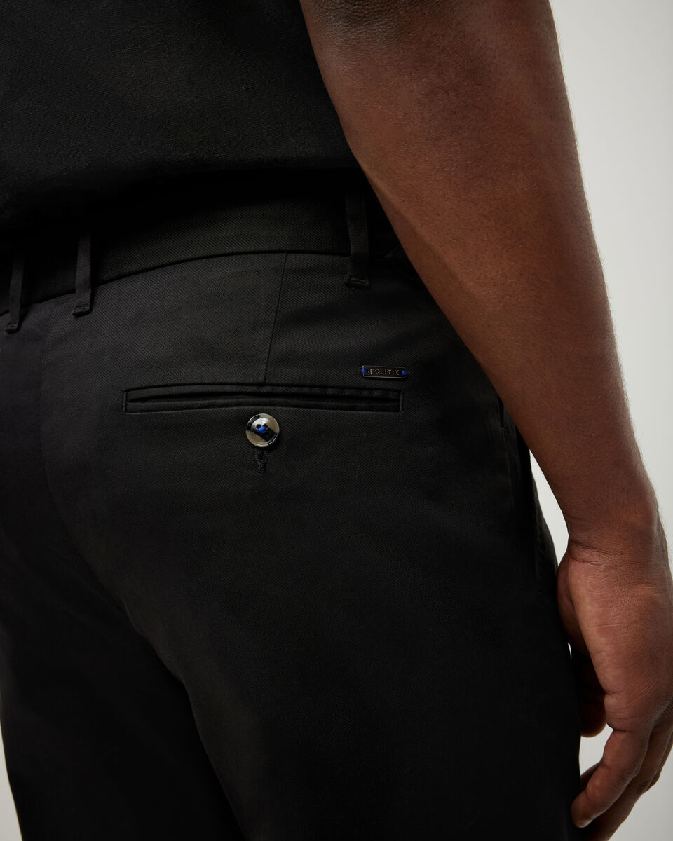 Pleated Chino, Black, hi-res
